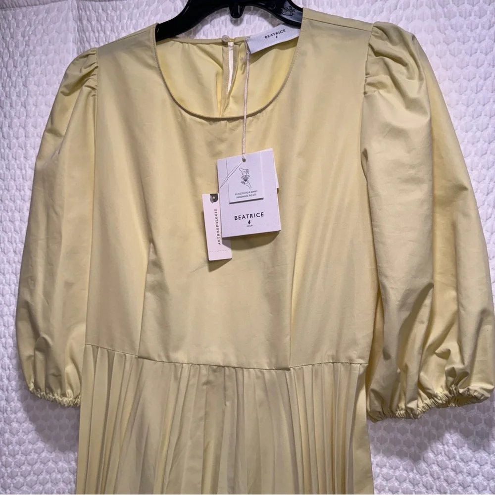 Beatrice B Pleated Yellow Dress - Picture 13 of 15